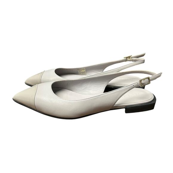 M. Gemi White Cream Camelia Slingback Heeled Flats Womens Size 36.5 / US 6.5 - Picture 4 of 8